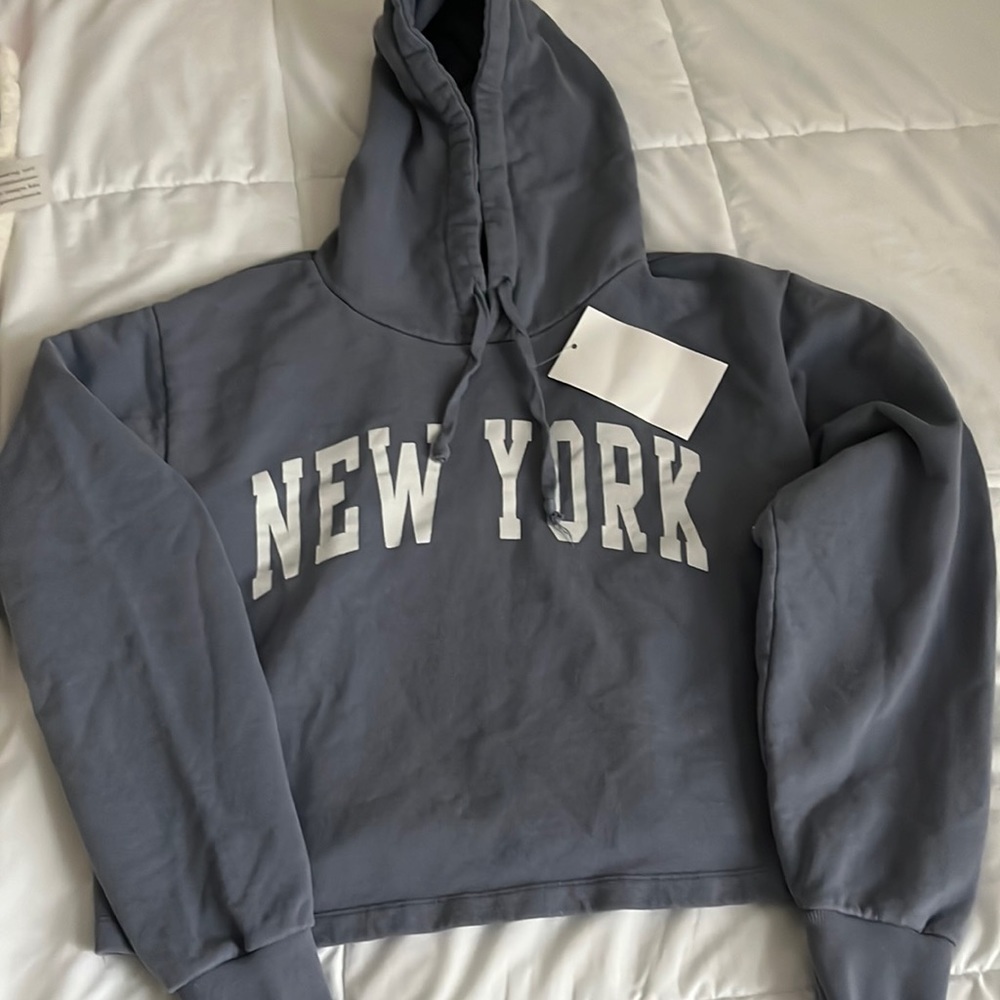 BRANDY MELVILLE • JOHN GALT Women’s Blue New York Hoodie NWT Sz S